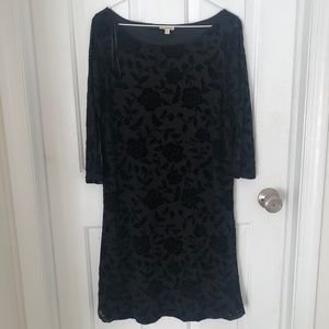 Dress velvet flowers /sheer lined